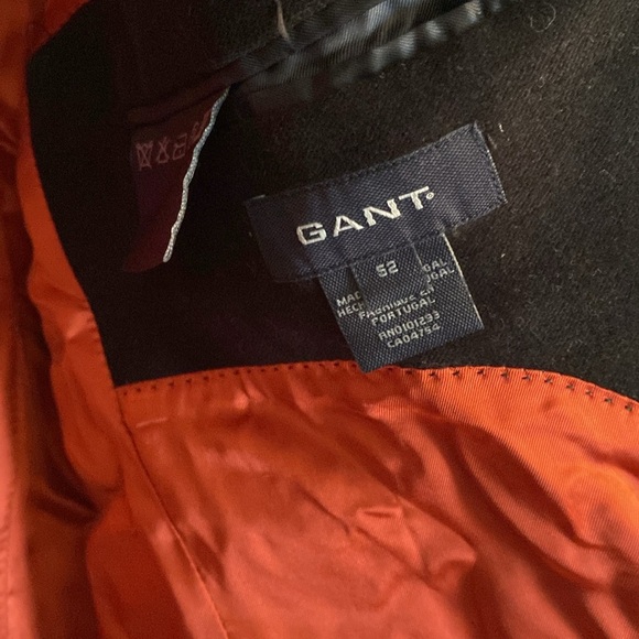 Gant Men's Black Blazer with Orange Lining - velvet - size 52 - 100% cotton - Picture 2 of 6